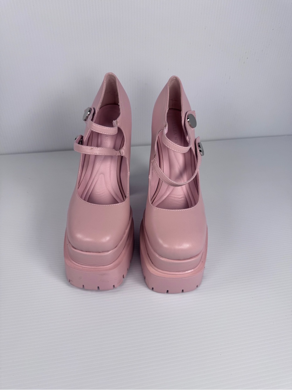 Azalea Wang Violina Pink Platform Heels | Chunky Block Heel Mary Jane Sz 8-11 - Picture 3 of 6